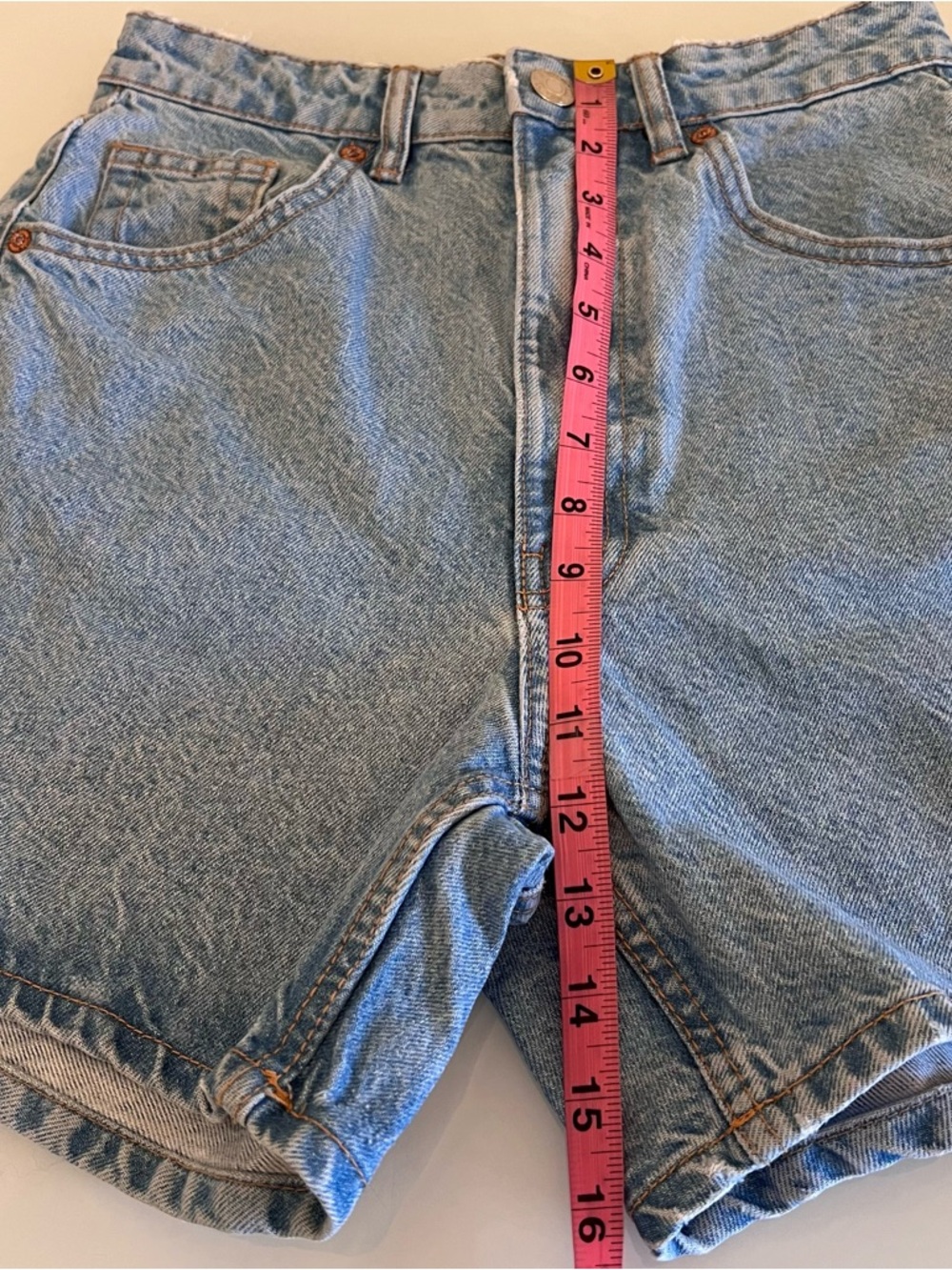 ZARA high waist denim shorts cotton mom fit vintage blue summer - Picture 8 of 9